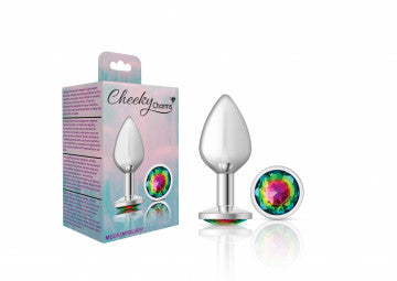 CHEEKY CHARMS ROUND RAINBOW MEDIUM SILVER PLUG