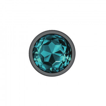 CHEEKY CHARMS ROUND TEAL LARGE GUNMETAL BUTT PLUG