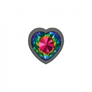 CHEEKY CHARMS HEART RAINBOW MEDIUM GUNMETAL BUTT PLUG
