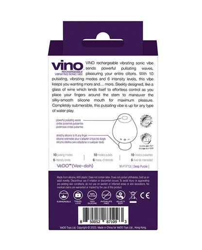 VEDO VINO VIBRATING SONIC VIBE PURPLE