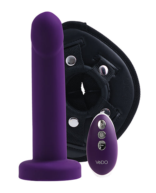 VEDO STRAPPED RECHARGEABLE STRAP ON DEEP PURPLE