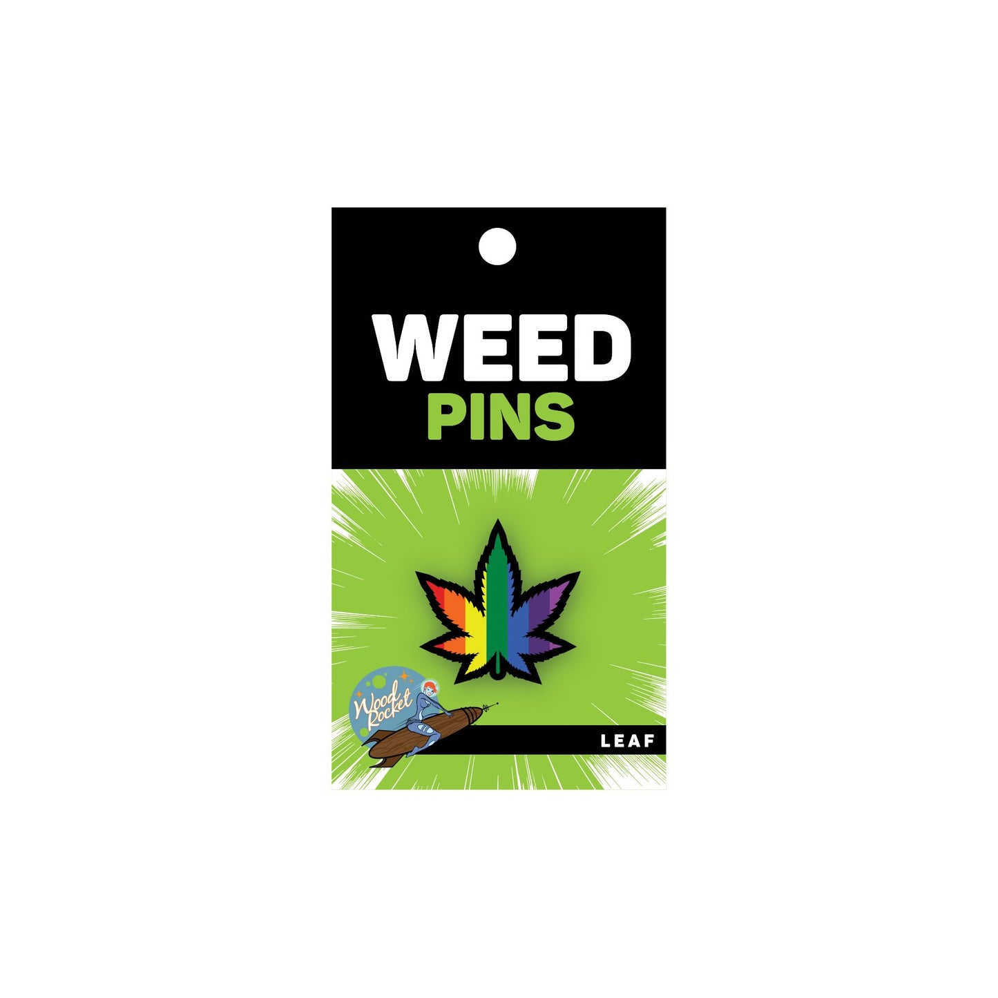 RAINBOW MARIJUANA LEAF PIN (NET)