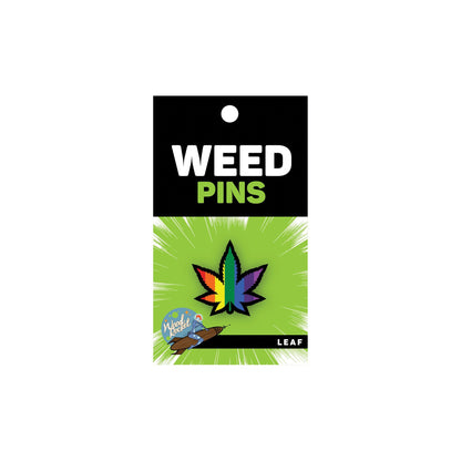 RAINBOW MARIJUANA LEAF PIN (NET)