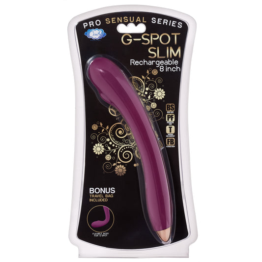 CLOUD 9 RECHARGEABLE G-SPOT SLIM 8IN SINGLE MOTOR PLUM