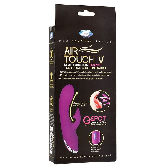 PRO SENSUAL AIR TOUCH V G SPOT DUAL FUNCTION CLITORAL SUCTION RABBIT