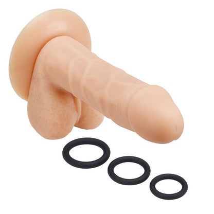 PRO SENSUAL PREMIUM SILICONE DONG W/ 3 C RINGS LIGHT 6 "