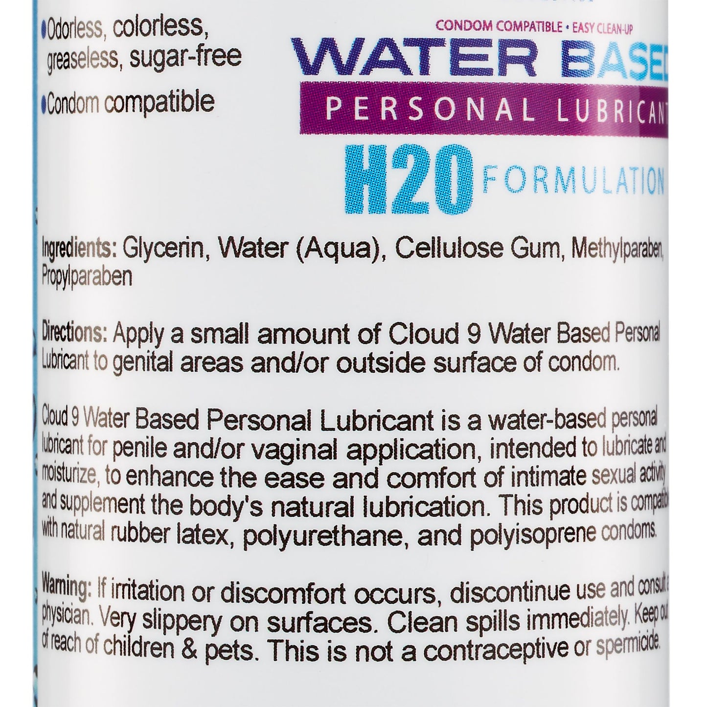 CLOUD 9 WATER BASED PERSONAL LUBRICANT 4 OZ