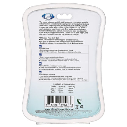 CLOUD 9 HEALTH & WELLNESS NIPPLE & CLITORAL MASSAGER SUCTION SET TEAL
