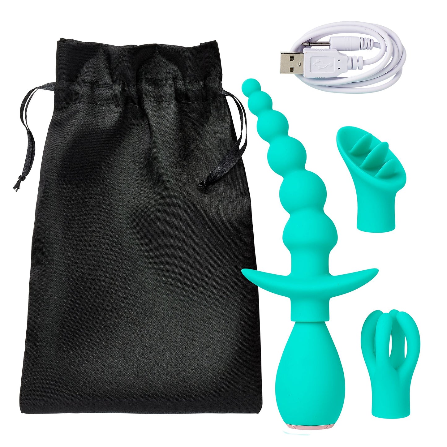 CLOUD 9 HEALTH & WELLNESS ANAL CLITORAL & NIPPLE MASSAGER KIT TEAL