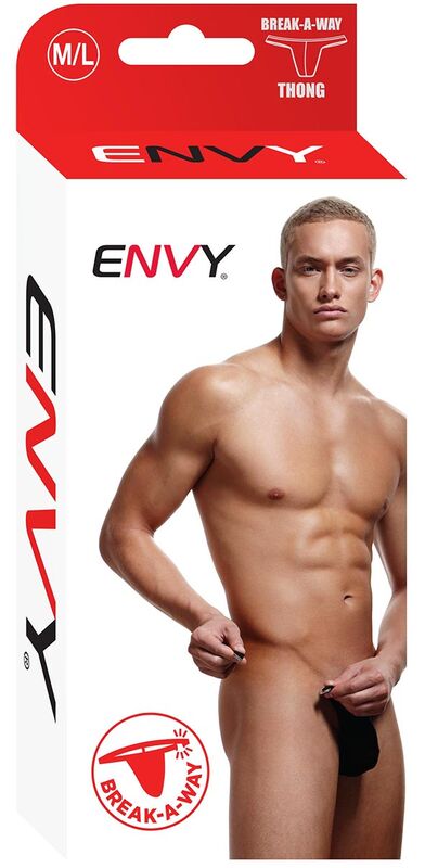 ENVY BREAK-A-WAY THONG BLACK M/L