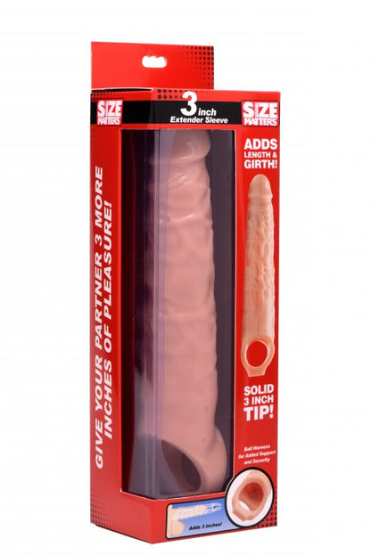 SIZE MATTERS 3IN PENIS FLESH EXTENDER SLEEVE