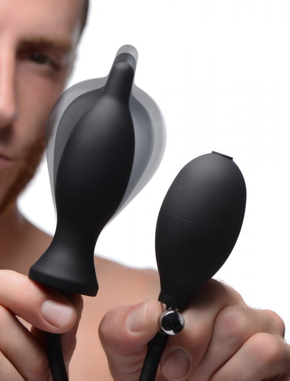 MASTER SERIES DARK INFLATOR SILICONE ANAL PLUG