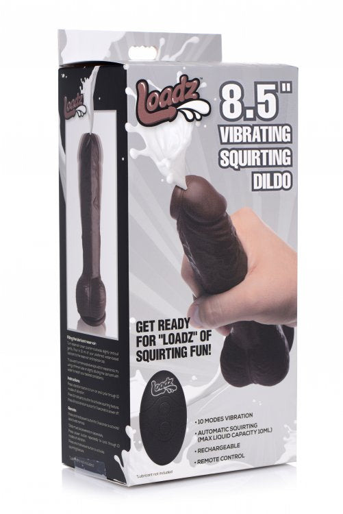 LOADZ 8.5IN VIBRATING DILDO SQUIRTING DARK