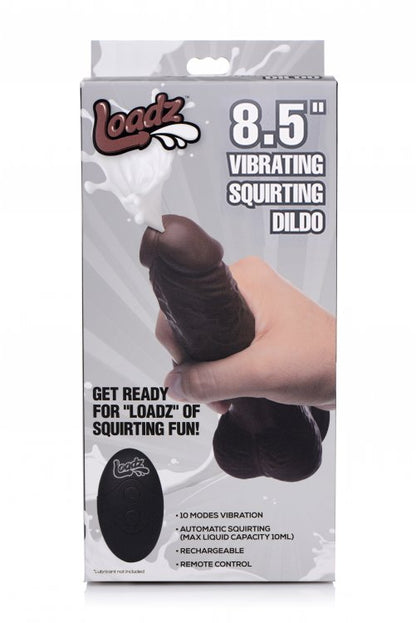 LOADZ 8.5IN VIBRATING DILDO SQUIRTING DARK