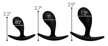 MASTER SERIES DARK DROPLETS 3PC CURVED ANAL TRAINER SET