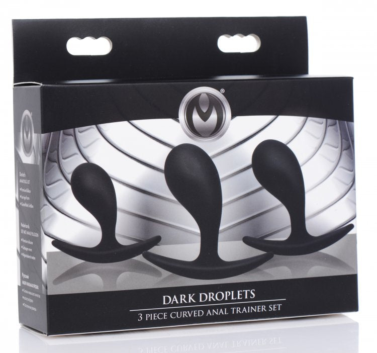 MASTER SERIES DARK DROPLETS 3PC CURVED ANAL TRAINER SET