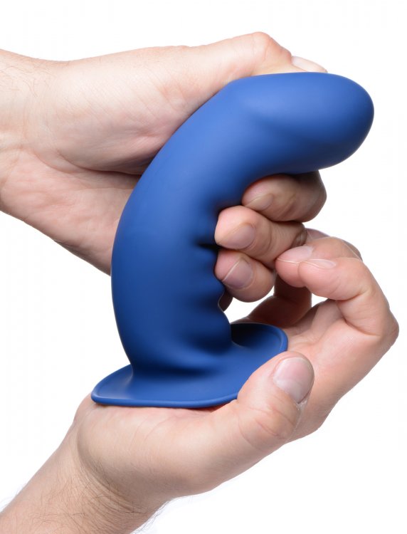 SQUEEZE-IT SQUEEZABLE THICK PHALLIC DILDO- BLUE