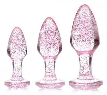 BOOTY SPARKS GLITTER GEM ANAL PLUG SET PINK