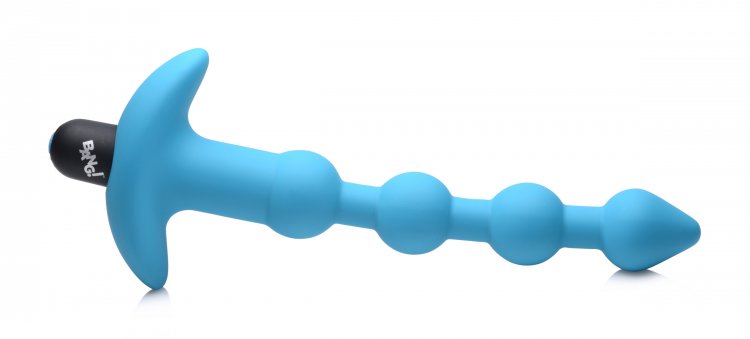 BANG! VIBRATING SILICONE ANAL BEADS & REMOTE BLUE