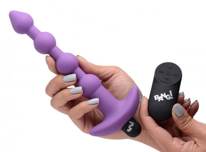 BANG! VIBRATING SILICONE ANAL BEADS & REMOTE PURPLE