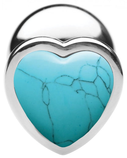 (D) BOOTY SPARKS GEMSTONES LA HEART ANAL PLUG TURQUOISE