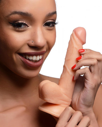 POP 6.5IN DILDO W/ BALLS LIGHT