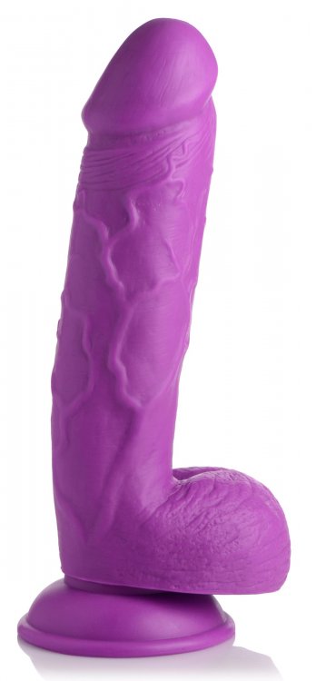 POP 8.25IN DILDO W/ BALLS PURPLE