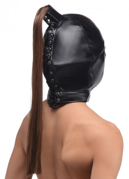 STRICT PONYTAIL BONDAGE HOOD