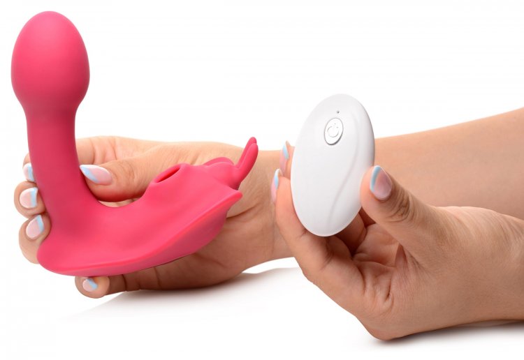 SHEGASM BUTTERFLY TEASE 10X CLIT SUCTION STIM W/ REMOTE