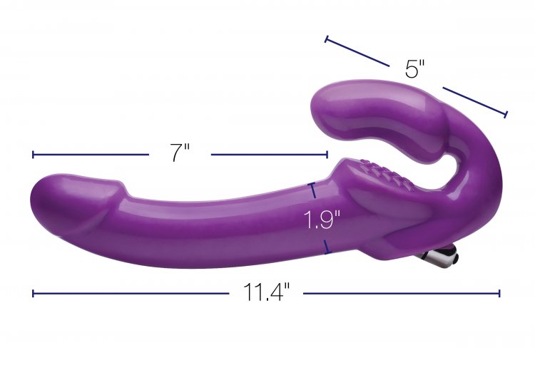 STRAP U 7X REVOLVER THICK VIBRATING STRAPLESS STRAP-ON PURPLE