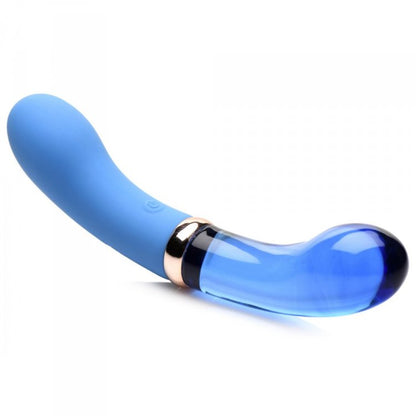 PRISMS VIBRA-GLASS 10X BLEU DUAL ENDED GLASS G SPOT VIBE