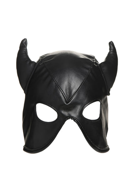 MASTER SERIES DUNGEON DEMON BONDAGE HOOD W/ HORNS