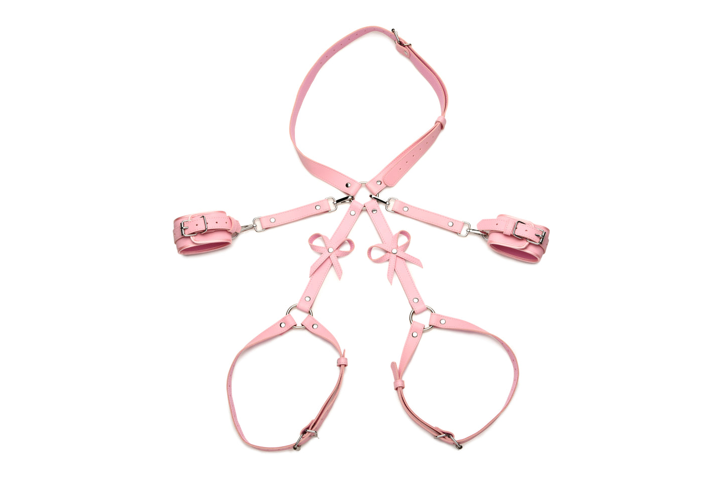 STRICT BONDAGE HARNESS W/ BOWS PINK XL/2XL