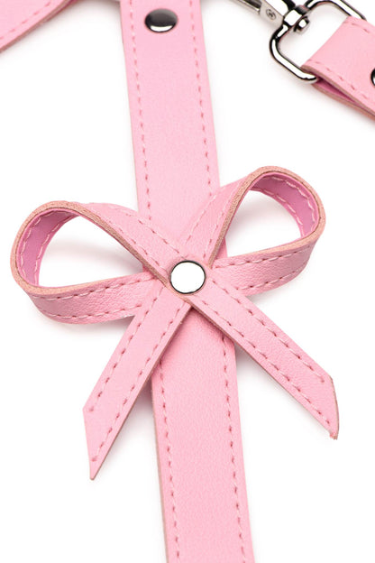 STRICT BONDAGE HARNESS W/ BOWS PINK XL/2XL