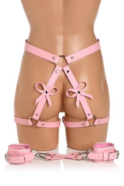 STRICT BONDAGE HARNESS W/ BOWS PINK XL/2XL