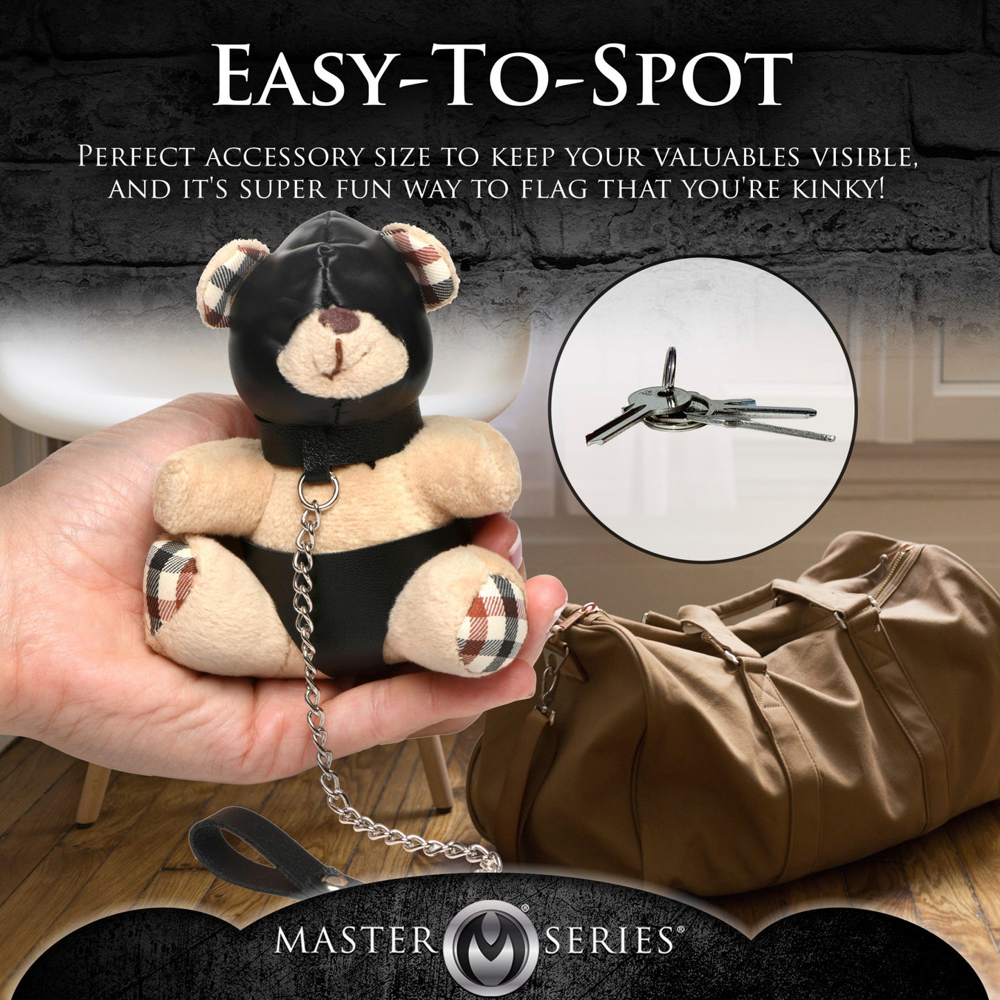 MASTER SERIES HOODED TEDDY BEAR KEYCHAIN