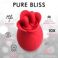 BLOOMGASM THE ROSE FONDLE 10X MASSAGING ROSE CLIT STIMULATOR