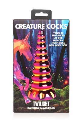 CREATURE COCKS TWILIGHT RAINBOW GLASS DILDO