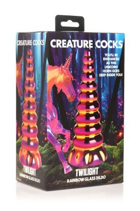 CREATURE COCKS TWILIGHT RAINBOW GLASS DILDO
