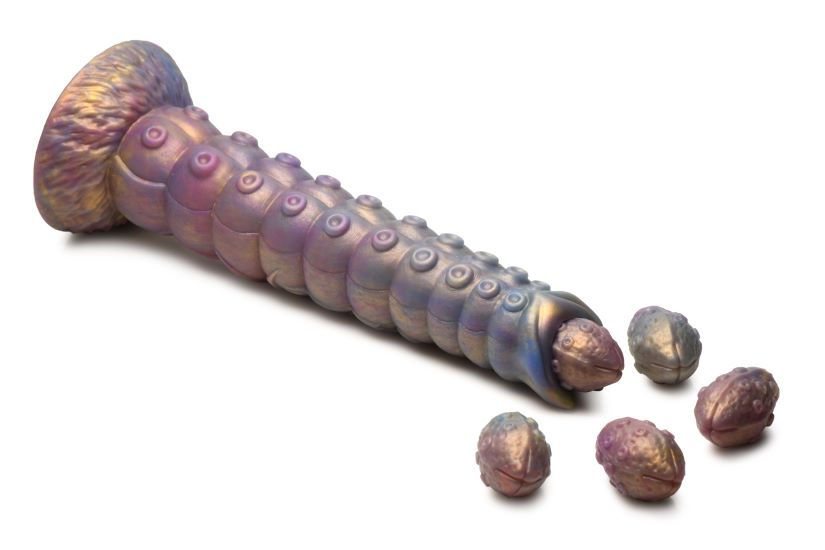 CREATURE COCKS DEEP INVADER TENTACLE OVIPOSITOR SILICONE DILDO W/ EGGS