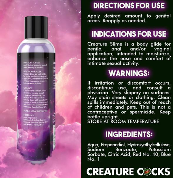 CREATURE COCKS CREATURE SLIME WATER BASED PURPLE SLIME LUBE 8OZ