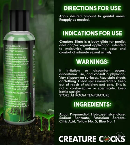 CREATURE COCKS CREATURE SLIME WATER BASED GREEN SLIME LUBE 4OZ