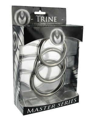 MASTER SERIES TRINE STEEL COCK RING SET