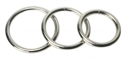 MASTER SERIES TRINE STEEL COCK RING SET