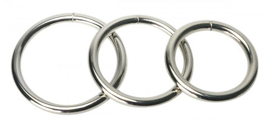 MASTER SERIES TRINE STEEL COCK RING SET